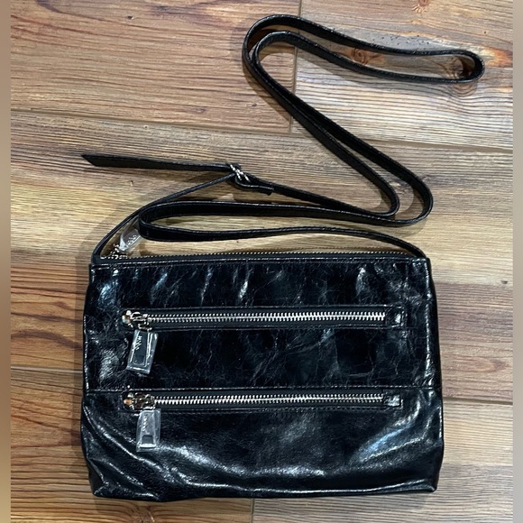 HOBO Handbags - Hobo The Original Black Leather Purse Mara Crossbody Bag 2 Front Zippers NWOT